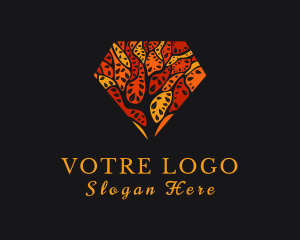 Crystal - Diamond Leaf Accessory logo design