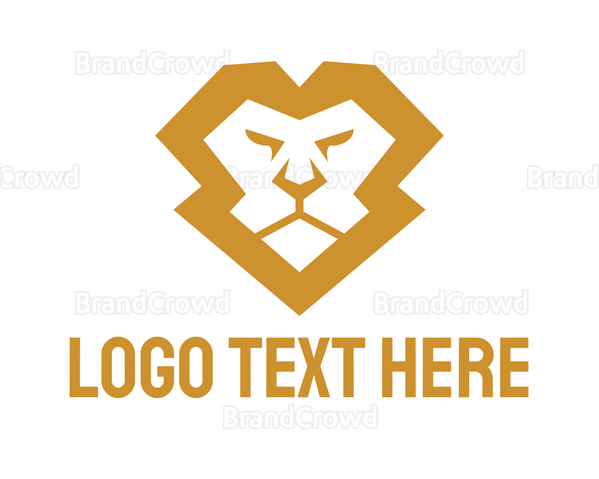 Gold Geometric Lion Logo