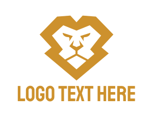 Life Insurance - Gold Geometric Lion logo design