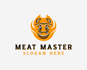 Beef Steakhouse Flame Barbecue  logo design