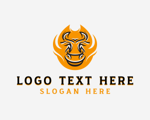 Cooking - Beef Steakhouse Flame Barbecue logo design
