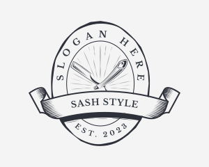 Barbershop Styling Badge logo design