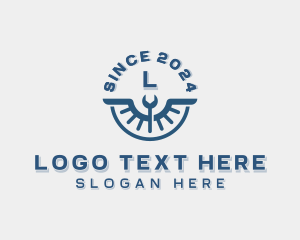 Lettermark - Mechanic Wrench Wings logo design