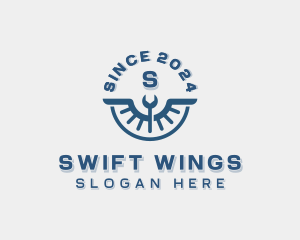 Mechanic Wrench Wings logo design