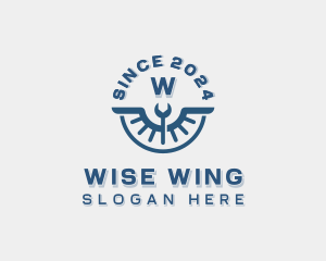 Mechanic Wrench Wings logo design