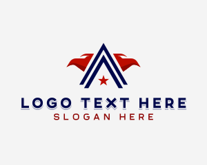 American - Military Eagle Letter A logo design