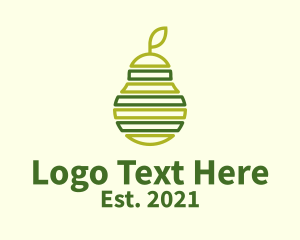 Fruit Store - Green Outline Avocado logo design