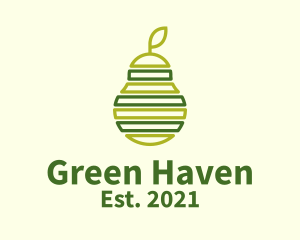 Cooler - Green Outline Avocado logo design