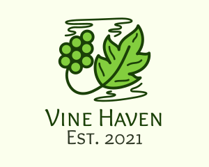 Vineyard Grape Leaf  logo design