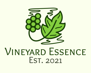 Vineyard Grape Leaf  logo design