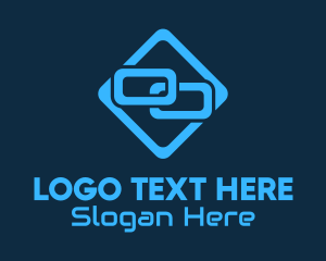 Tech - Blue Interlinked Chain Tech logo design