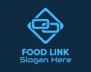 Chain - Blue Interlinked Chain Tech logo design