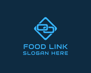 Blue Interlinked Chain Tech logo design