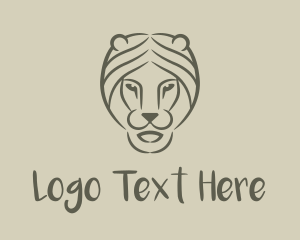 Savannah - Brown Lion Head Symmetric logo design