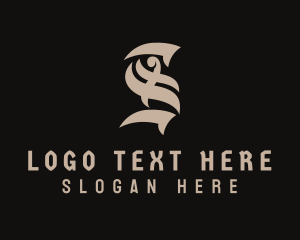 Tattoo Studio - Calligraphy Artist Letter S logo design