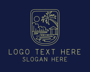 Ocean - Island Beach Resort logo design