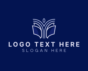 Library - Book Tree Growth logo design