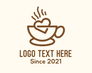 Minimal - Hot Coffee Lover logo design