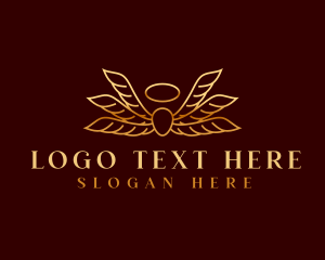 Angelic - Holy Halo Wings logo design