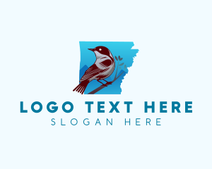 Yellowhammer Bird - Arkansas Northern Mockingbird logo design