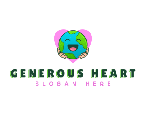 Happy Earth Heart logo design