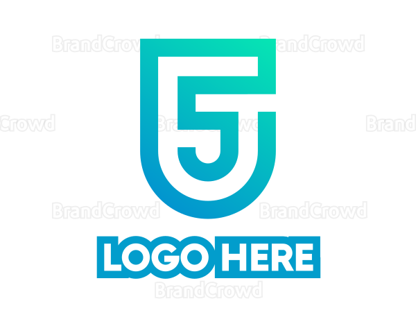 Gradient 5 Shield Logo