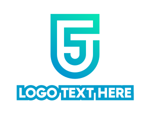 Mobile App - Gradient 5 Shield logo design