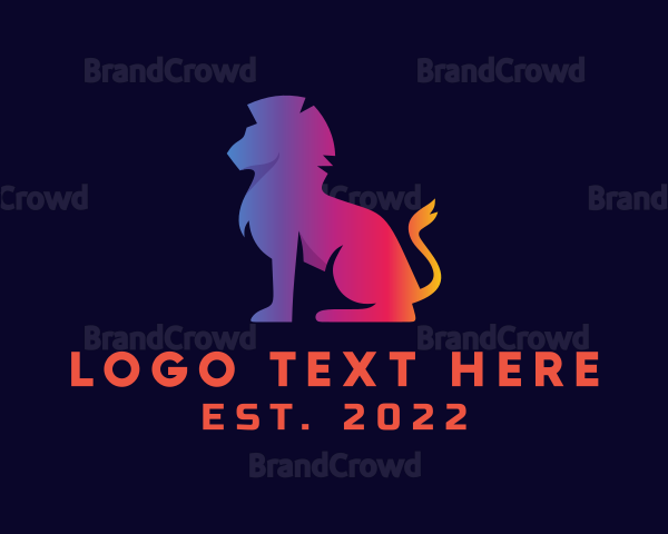 Gradient Lion Animal Logo