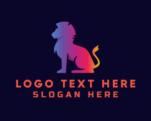 Gradient Lion Animal Logo