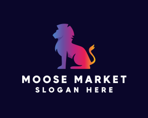 Gradient Lion Animal logo design