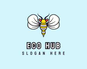 Ecosystem - Flying Hornet Cartoon logo design