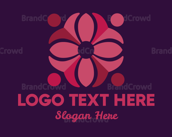 Red Flower Pattern Logo