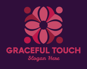 Red Flower Pattern logo design