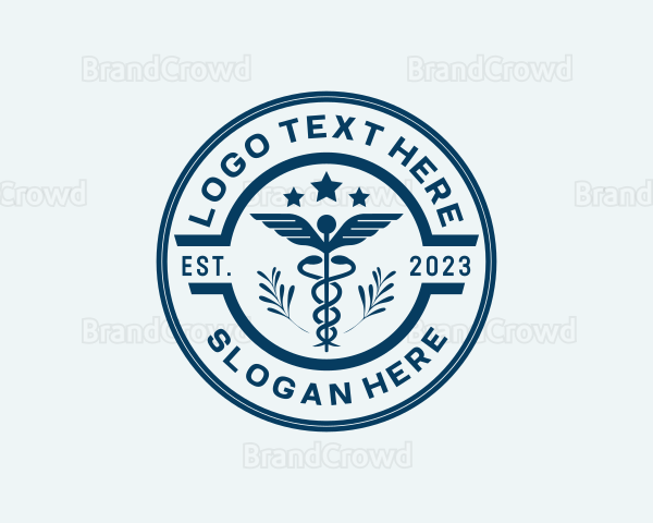 Medical Caduceus Staff Logo