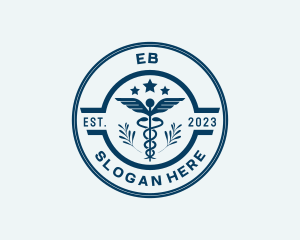 Medical Caduceus Staff Logo