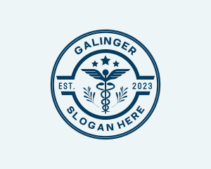 Medical Caduceus Staff Logo