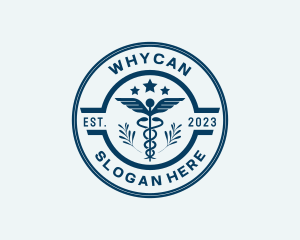 Medical Caduceus Staff Logo