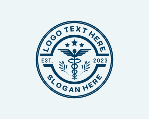 Biology - Medical Caduceus Staff logo design