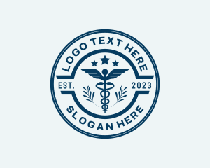 Medical Caduceus Staff Logo