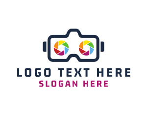 Vr - Camera Shutter Goggles logo design