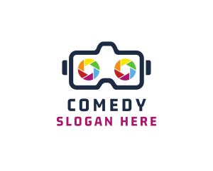Lens - Camera Shutter Goggles logo design