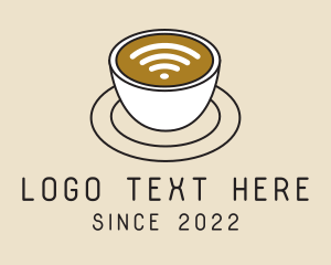 Cup And Saucer - Wifi Internet Cafe Coffee logo design