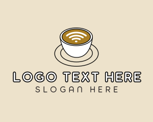 Latte Art - Wifi Internet Cafe Coffee logo design