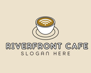 Wifi Internet Cafe Coffee logo design