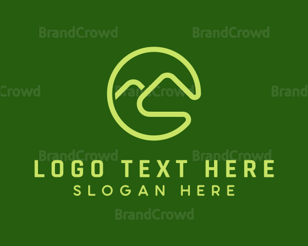 Green Mountain Letter C Logo