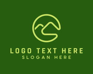 Alps - Green Mountain Letter C logo design