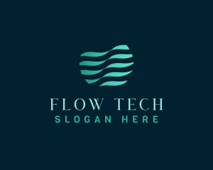 Flow - Wave Water Liquid logo design