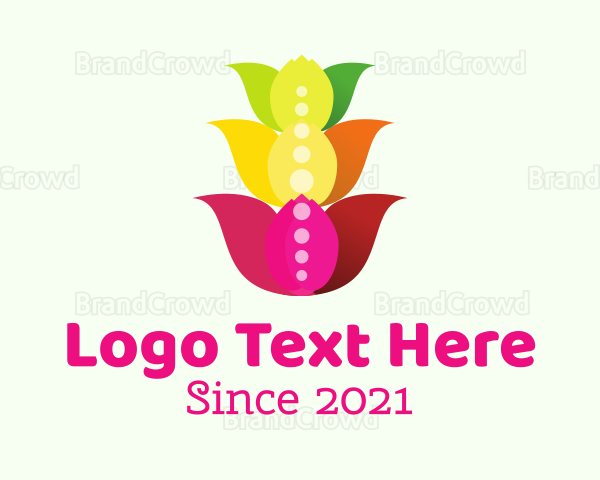 Colorful Lotus Flowers Logo