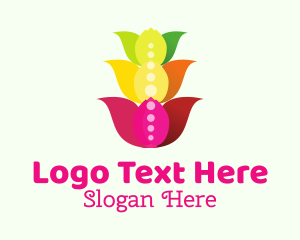 Colorful Lotus Flowers Logo