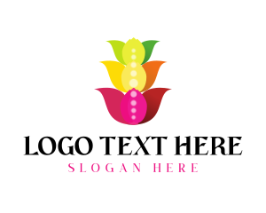 Flower - Colorful Lotus Flowers logo design